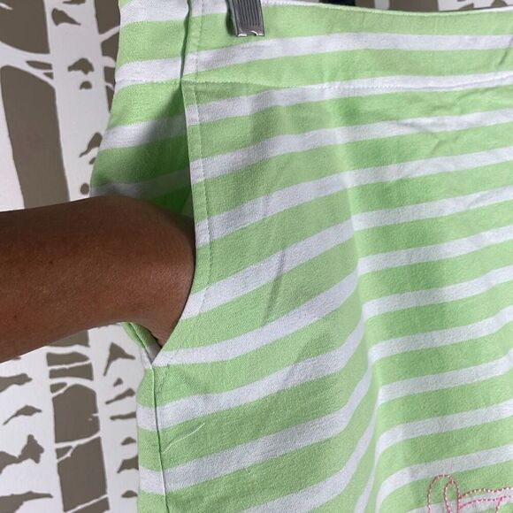 Lady Hagen Striped Embroidered Skort in Green Paradise 8 - Picture 4 of 11